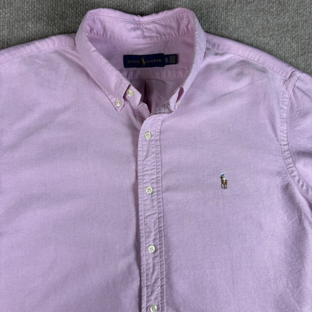 Polo Ralph Lauren Classic Fit Oxford Shirt Mens XL Pink Short Sleeve Button Down
